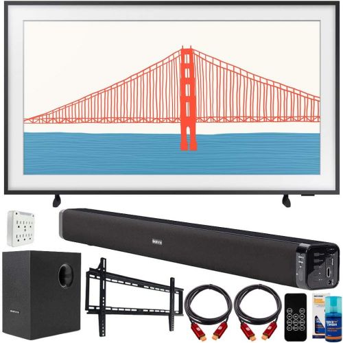 삼성 Samsung QN50LS03AA 50 Inch The Frame QLED 4K Smart TV (2021) Bundle with Deco Gear Home Theater Soundbar with Subwoofer, Wall Mount Accessory Kit, 6FT 4K HDMI 2.0 Cables and More