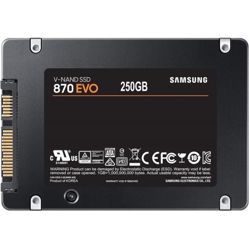 삼성 Samsung SSD 870 EVO, 250 GB, Form Factor 2.5”, Intelligent Turbo Write, Magician 6 Software, Black