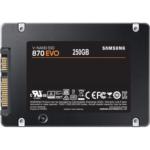 삼성 Samsung SSD 870 EVO, 250 GB, Form Factor 2.5”, Intelligent Turbo Write, Magician 6 Software, Black