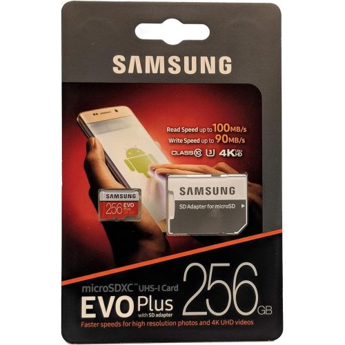 삼성 Samsung Evo Plus 256GB MicroSD Memory Card (2 Pack) Works with GoPro Hero 8 Black (Hero8), Max 360 UHS-I, U1, Speed Class 10, SDXC (MB-MC256G) Bundle with 1 Everything But Strombol