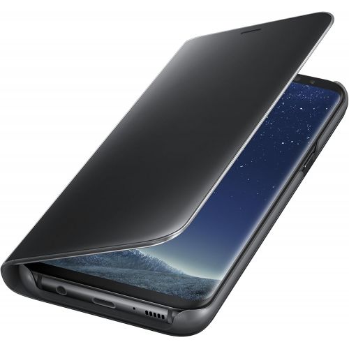 삼성 Samsung EF-ZG955CBEGUS Galaxy S8+ S-View Flip Cover with kickstand, Black
