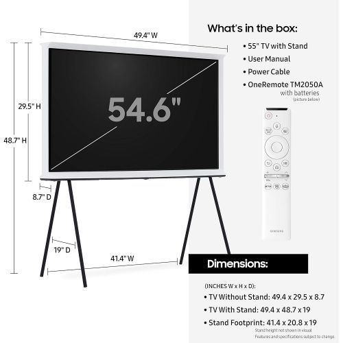 삼성 Samsung QN55LS01TA 55 4K Ultra High Definition HDR Quantum Serif QLED TV with a Samsung QN32LS03TB The Frame Ultra High Definition Smart QLED Smart TV (2020)