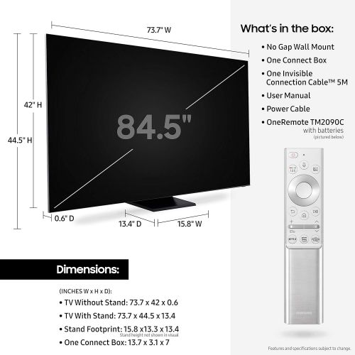 삼성 SAMSUNG 85-Inch Class QLED Q950T Series - 8K UHD Direct Full Array Quantum HDR 32X Smart TV with Alexa Built-in (QN85Q950TSFXZA)