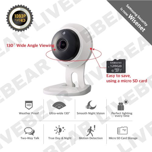 삼성 SNH-C6417BN - Samsung Wisenet SmartCam 1080p Full HD Wi-Fi Camera