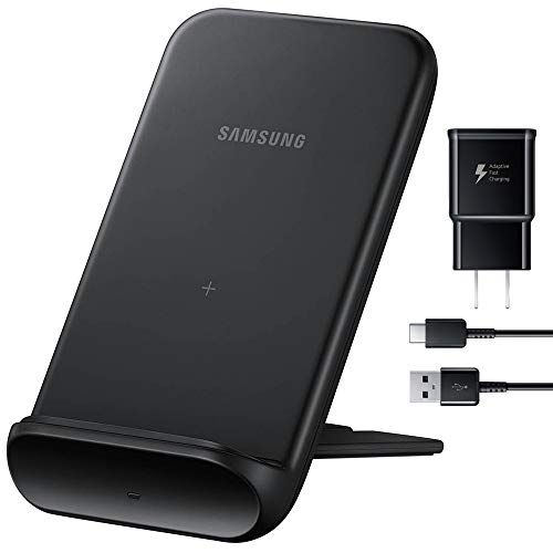 삼성 Samsung Official 2020 9W Convertible Wireless Fast Charging Stand Pad or Stand Position (Black)