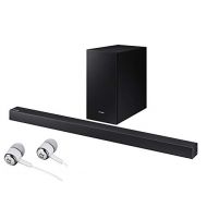 SAMSUNG Bluetooth Smart Sound Soundbar with Wireless Active Subwoofer Game Mode Stream Music APP Control Free Optical Cable with Alphasonik Earbuds
