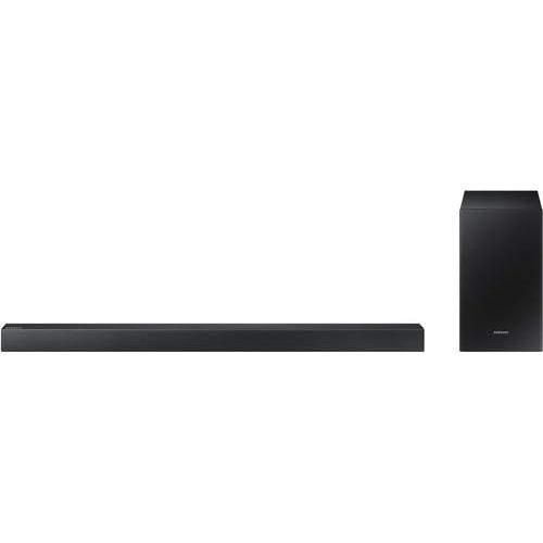 삼성 SAMSUNG Bluetooth Smart Sound Soundbar with Wireless Active Subwoofer Game Mode Stream Music APP Control Free Optical Cable with Alphasonik Earbuds