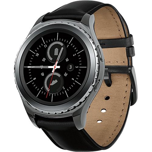 삼성 Samsung Gear S2 Classic Smartwatch w/Rotating Bezel and Leather Strap - Black