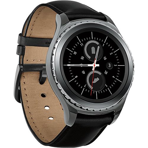 삼성 Samsung Gear S2 Classic Smartwatch w/Rotating Bezel and Leather Strap - Black