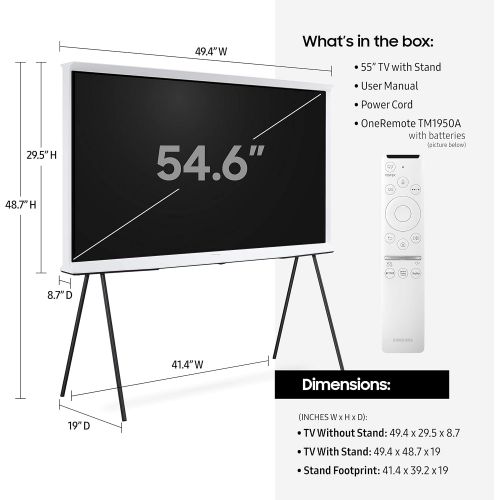 삼성 Samsung QN55LS01RAFXZA Serif 55-Inch QLED 4K LS01 Series Ultra HD Smart TV with HDR and Alexa Compatibility (2019 Model)