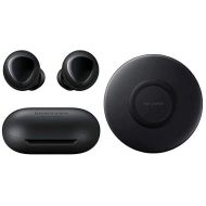 Samsung Galaxy Buds 2019, Bluetooth True Wireless Earbuds (Wireless Charging Case Included), Black - International Version, No Warranty (Buds + Fast Wireless Charging Pad Bundle, B