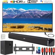 SAMSUNG UN55TU8300 55 HDR 4K UHD Smart Curved TV (2020 Model) Bundle with Deco Gear Home Theater Soundbar with Subwoofer and Complete Wall Mount Setup and Accessory Kit