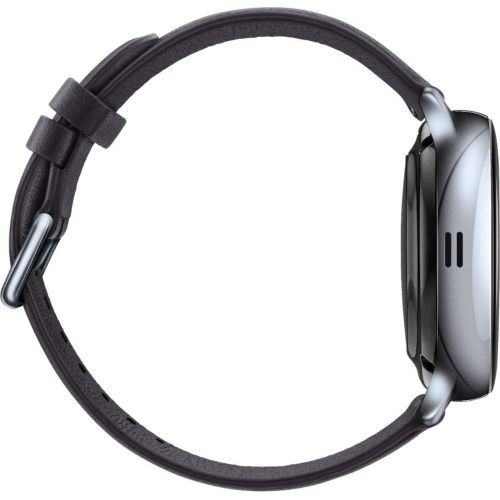 삼성 Samsung Original Galaxy Watch Active2 w/; auto Workout Tracking, Enhanced Sleep Tracking Analysis; Stainless Steel CASE and Leather Band (International Model) (Silver, 40mm) No LTE