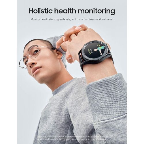 삼성 SAMSUNG Galaxy Watch 3 (45mm, GPS, Bluetooth) Smart Watch with Advanced Health Monitoring, Fitness Tracking, and Long lasting Battery - Mystic Black (US Version)