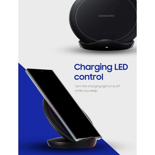 삼성 Samsung Qi Certified Fast Charge Wireless Charger Stand (2019 Edition) with Cooling Fan for Select Galaxy and Apple Iphone Devices - US Version