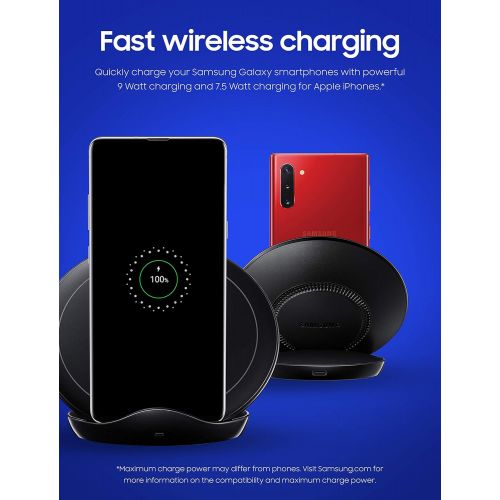 삼성 Samsung Qi Certified Fast Charge Wireless Charger Stand (2019 Edition) with Cooling Fan for Select Galaxy and Apple Iphone Devices - US Version