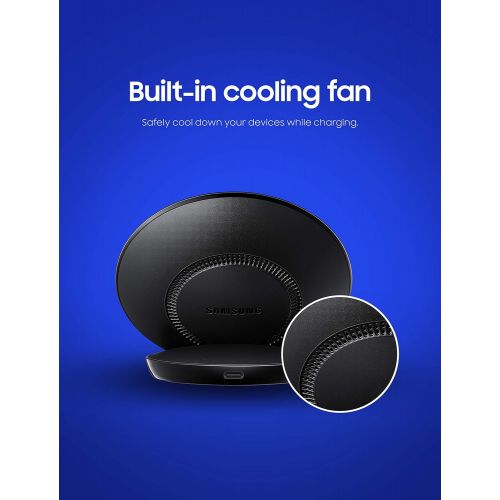 삼성 Samsung Qi Certified Fast Charge Wireless Charger Stand (2019 Edition) with Cooling Fan for Select Galaxy and Apple Iphone Devices - US Version