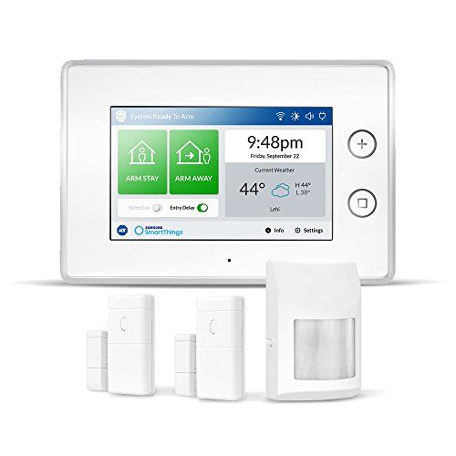 삼성 Samsung Electronics F-ADT-STR-KT-1 SmartThings ADT Wireless Home Security Starter Kit with DIY Smart Alarm System Hub, Door and Window Sensors, Motion Detector- Alexa Compatible, W