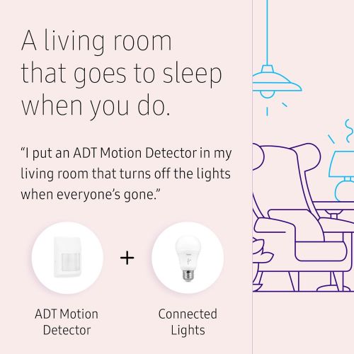 삼성 Samsung Electronics F-ADT-STR-KT-1 SmartThings ADT Wireless Home Security Starter Kit with DIY Smart Alarm System Hub, Door and Window Sensors, Motion Detector- Alexa Compatible, W