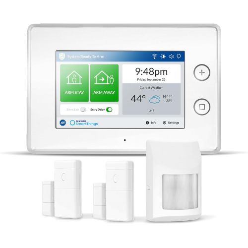 삼성 Samsung Electronics F-ADT-STR-KT-1 SmartThings ADT Wireless Home Security Starter Kit with DIY Smart Alarm System Hub, Door and Window Sensors, Motion Detector- Alexa Compatible, W