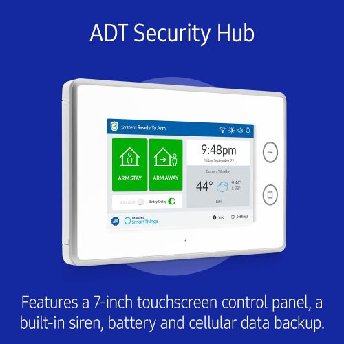 삼성 Samsung Electronics F-ADT-STR-KT-1 SmartThings ADT Wireless Home Security Starter Kit with DIY Smart Alarm System Hub, Door and Window Sensors, Motion Detector- Alexa Compatible, W