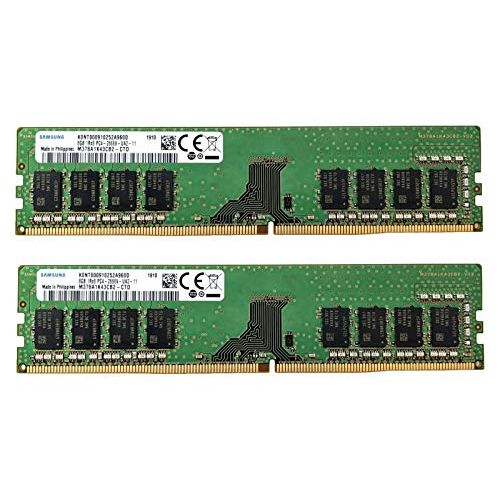 삼성 Samsung 16GB (2x8GB) DDR4 2666MHz DIMM PC4-21300 UDIMM Non-ECC 1Rx8 1.2V CL19 288-Pin Desktop Computer RAM Memory Upgrade Kit M378A1K43CB2-CTD