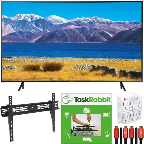 삼성 SAMSUNG UN65TU8300 65-inch HDR 4K UHD Smart Curved TV (2020) Bundle with TaskRabbit Installation Services + Deco Gear Wall Mount + HDMI Cables + Surge Adapter