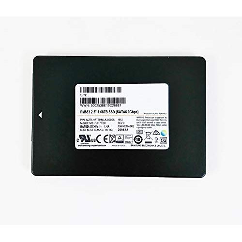 삼성 SAMSUNG MZ7LH7T6HMLA-00005 PM883 Series 7.68TB SATA 6Gbps 2.5 Inch Internal Enterprise Solid State Drive OEM Pack