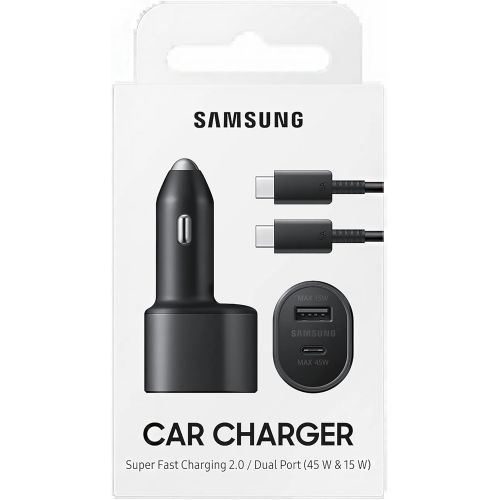 삼성 SAMSUNG Super Fast Dual Car Charger (45W+15W) Two Ports EP-L5300 Black