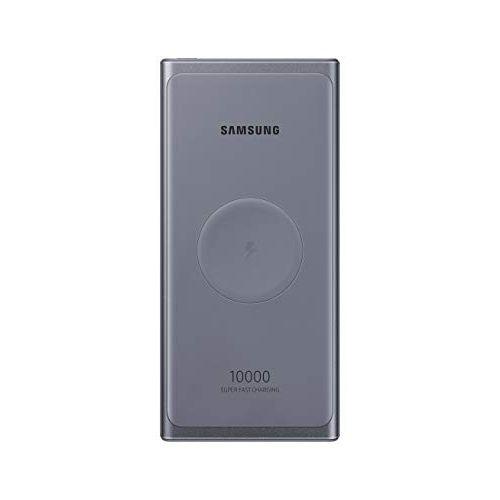 삼성 SAMSUNG 10,000 mAh Super Fast 25W Portable Wireless Charger Charger Battery Pack USB-C, Silver (US Version with Warranty) (EB-U3300XJEGUS)