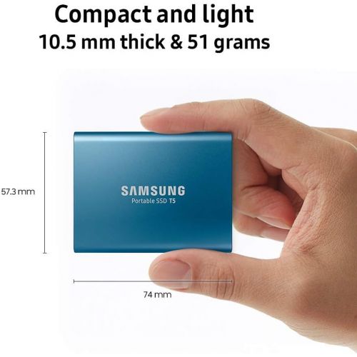 삼성 Samsung T5 500GB USB 3.1 Pocket Size Portable External SSD (Blue)