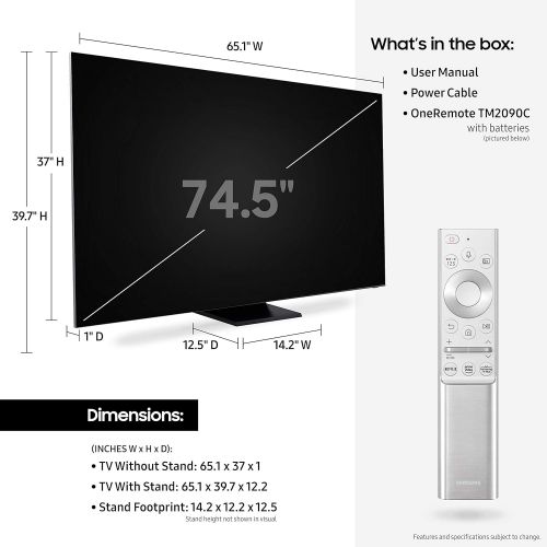삼성 SAMSUNG 75-inch Class QLED Q900T Series - Real 8K Resolution Direct Full Array 32X Quantum HDR 32X Smart TV with Alexa Built-in (QN75Q900TSFXZA, 2020 Model)