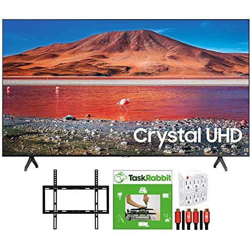 삼성 SAMSUNG UN65TU7000 65-inch 4K Ultra HD Smart LED TV (2020 Model) 360 Design Bundle with TaskRabbit Installation Services + Deco Gear Wall Mount + HDMI Cables + Surge Adapter