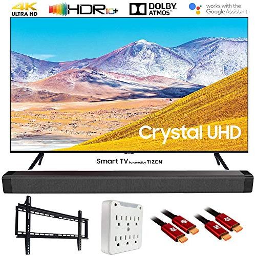 삼성 SAMSUNG UN50TU8000 50 4K Ultra HD Smart LED TV (2020 Model) w/Deco Gear Soundbar Bundle