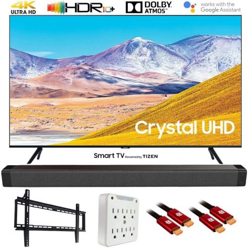 삼성 SAMSUNG UN50TU8000 50 4K Ultra HD Smart LED TV (2020 Model) w/Deco Gear Soundbar Bundle