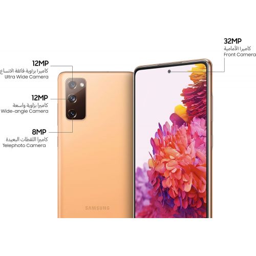 삼성 Samsung Galaxy S20 FE G780G 4G Dual 128GB 8GB RAM Factory Unlocked (GSM Only No CDMA - not Compatible with Verizon/Sprint) International Version - Cloud Orange