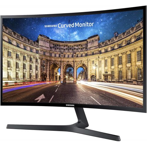 삼성 SAMSUNG 23.5” CF396 Curved Computer Monitor, AMD FreeSync for Advanced Gaming, 4ms Response Time, Wide Viewing Angle, Ultra Slim Design, LC24F396FHNXZA, Black