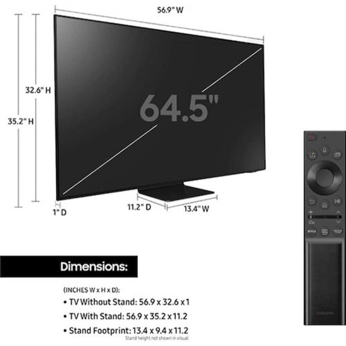 삼성 Samsung QN65QN90AAFXZA 65 Inch Neo QLED 4K Smart TV 2021 Bundle with Premium 1 YR CPS Enhanced Protection Pack