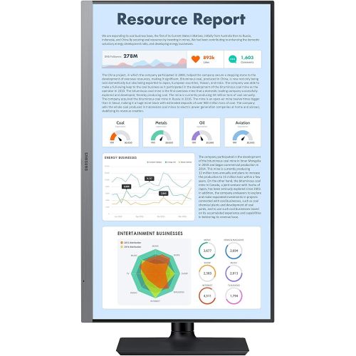 삼성 SAMSUNG FT650 Series 24-Inch FHD 1080p Computer Monitor, 75Hz, IPS Panel, HDMI, USB Hub, Height Adjustable Stand, 3 Yr WRNTY (LF24T650FYNXGO)