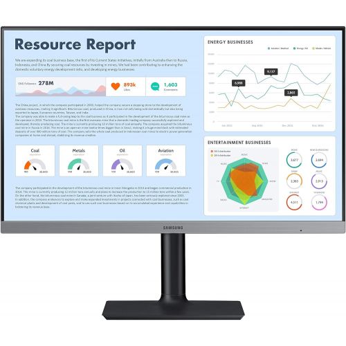 삼성 SAMSUNG FT650 Series 24-Inch FHD 1080p Computer Monitor, 75Hz, IPS Panel, HDMI, USB Hub, Height Adjustable Stand, 3 Yr WRNTY (LF24T650FYNXGO)