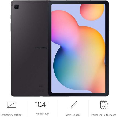 삼성 Samsung Galaxy Tab S6 Lite w/S Pen (128GB, 4GB) 10.4’’, Exynos 9610, 7040mAh Battery, Android 10, Wi-Fi Tablet SM-P610 (64GB SD Bundle, Oxford Gray)