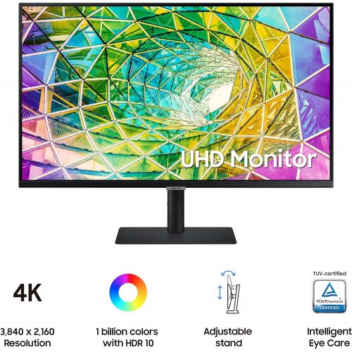 삼성 SAMSUNG 32 Inch 4K UHD Monitor, Computer Monitor, Vertical Monitor, HDMI Monitor, USB Port, HDR10 (1 Billion Colors), TUV-Certified Intelligent Eye Care, S80A (LS32A804NMNXGO)