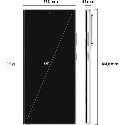 삼성 Samsung Galaxy Note 20 Ultra SM-N986B/DS, Dual SIM 5G, International Version (No US Warranty), 12GB+256GB, Mystic White - Unlocked