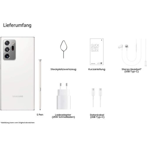 삼성 Samsung Galaxy Note 20 Ultra SM-N986B/DS, Dual SIM 5G, International Version (No US Warranty), 12GB+256GB, Mystic White - Unlocked