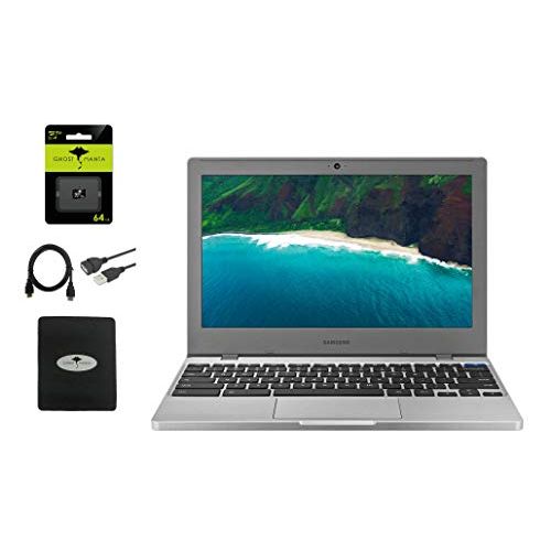 삼성 Samsung Chromebook 4 11.6” Slim Light Thin Laptop for Business and Student, Intel Celeron N4000, 4GB RAM, 32GB eMMC Gigabit, Wi-Fi, Chrome OS (32GB+ 64GB SD Card GM Bundle)