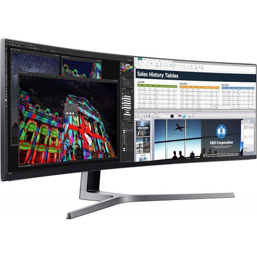 삼성 SAMSUNG 49-Inch CHG90 144Hz Curved Gaming Monitor (LC49HG90DMNXZA) ? Super Ultrawide Screen QLED Computer Monitor, 3840 x 1080p Resolution, 1ms Response, FreeSync 2 with HDR,Black