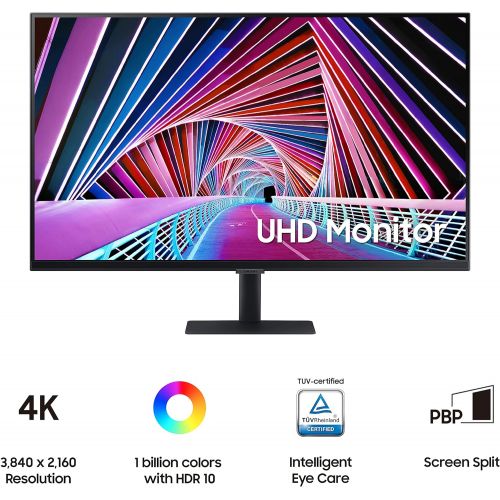 삼성 SAMSUNG 32 Inch 4K UHD Monitor, Computer Monitor, Wide Monitor, HDMI Monitor HDR 10 (1 Billion Colors), 3 Sided Borderless Design, TUV-Certified Intelligent Eye Care, S70A (LS32A70