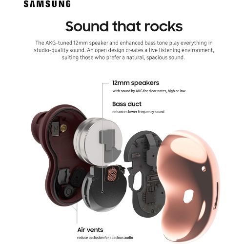 삼성 SAMSUNG Galaxy Buds Live True Wireless Earbuds US Version Active Noise Cancelling Wireless Charging Case Included, Mystic Bronze