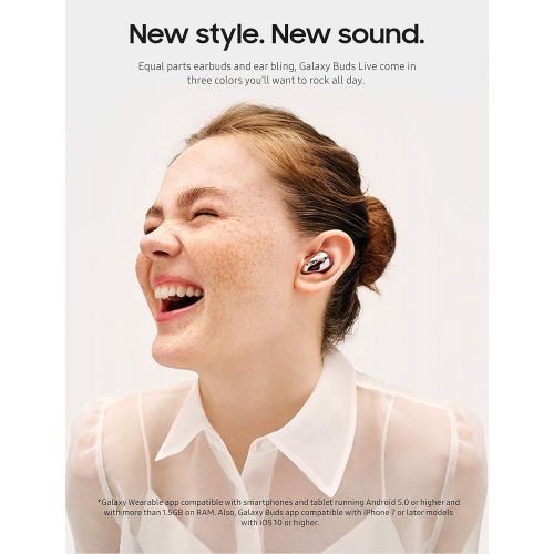 삼성 SAMSUNG Galaxy Buds Live True Wireless Earbuds US Version Active Noise Cancelling Wireless Charging Case Included, Mystic Bronze