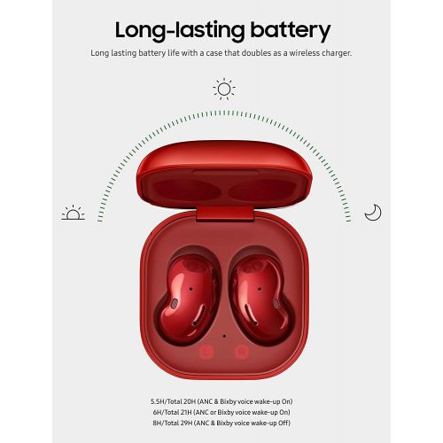 삼성 Samsung Galaxy Buds Live, True Wireless Earbuds with Active Noise Cancelling (Wireless Charging Case Included) - Bulk Packaging - Mystic Red